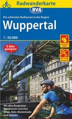 Immagine prodotto di Carta ciclistica BVA Le più belle escursioni in bicicletta nella regione di Wuppertal, 1:50.000, resistente agli strappi e alle intemperie, download delle tracce GPS, adatta alle e-bike
