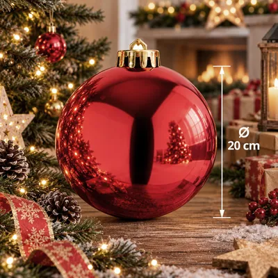 XXL Christbaumkugeln Weihnachtsbaumkugeln Dekokugel Baumschmuck rot Ø 20cm