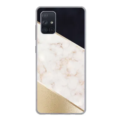 Produktbild von MuchoWow® Handyhülle Schutzhülle Hülle für Samsung Galaxy A51 5G Marmor - Gold - Rosa Silikon Softcase Handy Hülle - Abbildung