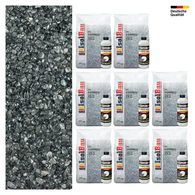 Steinteppich SET Carnico 4-8mm Marmorkies 200 kg + PU-Bindemittel Set für 20m²