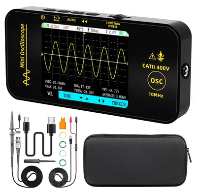 Mini-Oszilloskop 10 MHz 48 MSa/s 3,2-Zoll-Farbdisplay wiederaufladbar
