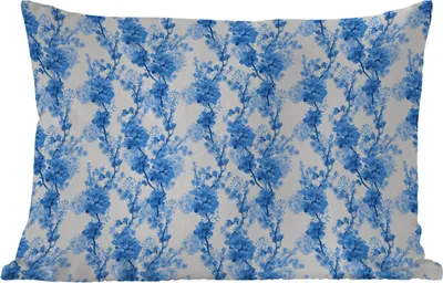 Produktbild von MuchoWow® Outdoor Kissen - Blumen - Blau - Hortensie - 60x40 cm - Wetterfest - Lounge Kissen - Zierkissen - Kissen für Innenräume