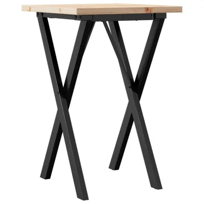 Immagine prodotto di Tavolo da Pranzo Telaio a X 50x50x75,5 cm Legno Pino e Acciaio