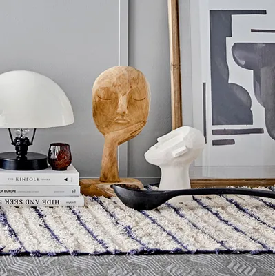 Produktbild von Bloomingville Büste Holz recycelt Skulptur Gesicht Deko Figur Kopf modern Statue