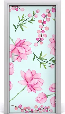 Produktbild von Tulup Türaufkleber 95x205 cm Dekorative Aufkleber Selbstklebend Wasserdichte Tapete Abnehmbar Schlafzimmer Wohnzimmer Wohnkultur - Blumen und Beeren
