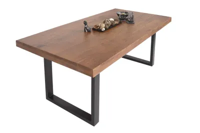 Produktbild von Esstisch Akazie Nussbaum 240 x 100 cm massiv gerade Tischkanten U-Gestell schwarz RIO
