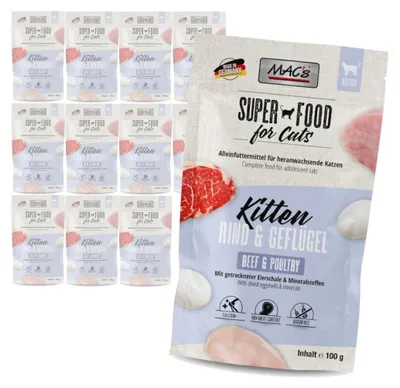 Zdjęcie produktu dla MAC's Kitten Mokra Karma Dla Kociąt Wołowina Drób 12x100g