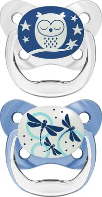 Produktbild von Silikonische Nachtzahnpastillen für 0-6 Monate blauw 2er Pack - orthodontisch, BPA-frei