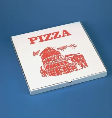 Produktbild von Papstar Starpak Pizzakarton eckig 28 x 28 rot weiss 100 Stück