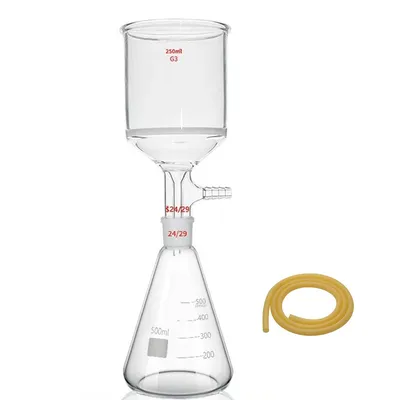 Produktbild von Vakuum Filtrationsset Glas 250ml Trichter 1L Kolben Borosilikat G3 Poren Labor Chemie Analyse 24/29 Verbindung