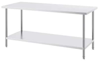 Produktbild von RVS-Arbeitstisch – Werkbank – Arbeitsplatte – Küchentisch – Arbeitsfläche – Edelstahl SUS201 – 183x76x86 cm