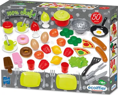 Produktbild von Ecoiffier Lebensmittelset 50-teilig