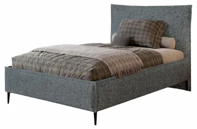 Obrázek produktu pro Čalouněná postel MIKOTTI 120x200, šedá tkanina, s úložným prostorem a roštem