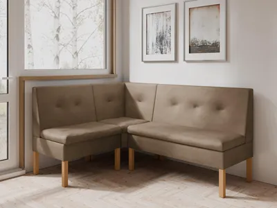 Produktbild von JKG Meble Eckbank fur Essizmmer - Eckbank Küche mit Aufbewahrungsbehälter - Sitzecke Küche - Velours - Essecke - Küchensofa - Braun - 130x170 cm