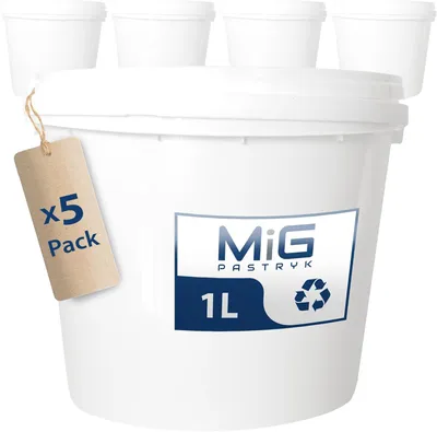 Image de Seau en plastique avec couvercle, 5 litres, empilable, pour la cuisine et le jardin