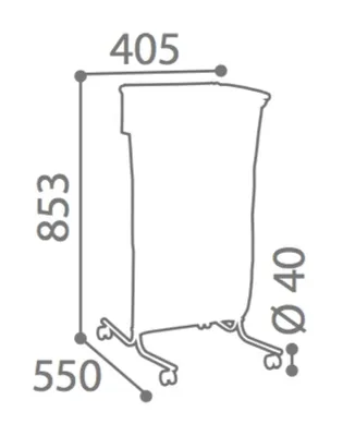 Image de Rossignol Tubag Support pour sac poubelle 110 L sur pieds en acier, disponible en 4 couleurs, couleur : jaune