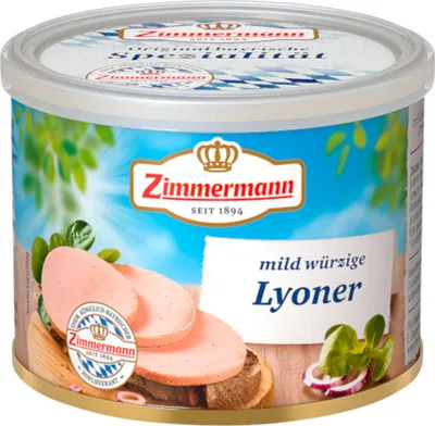 Produktbild von Zimmermann Lyoner Wurst geschnitten Herzhaft und mild gewürzt 200g
