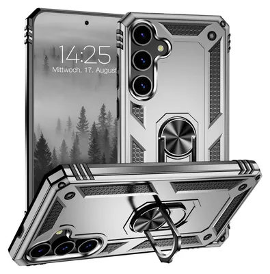Produktbild von Armor Outdoor Handyhülle für Samsung Galaxy S24 Handy Panzer Case Cover Schutzhülle Farbe: Silber
