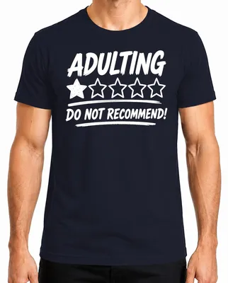 Produktbild von Adulting Do Not Recommend Lustig Geschenk Statement Sarkasmus Herren T-Shirt, Navy, S