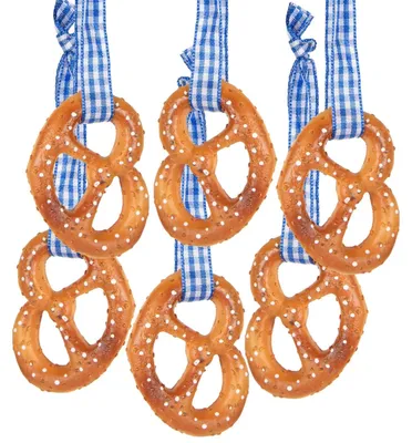 Produktbild von 6 Brezeln mit Schnur Bayerische Deko 5,5 cm