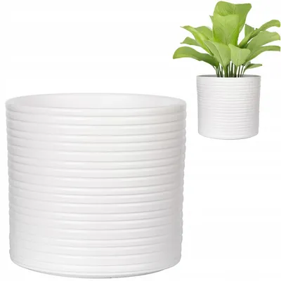 Produktbild von Skandi.pl Keramik-Übertopf weiß Zylinder für Balkon 13cm