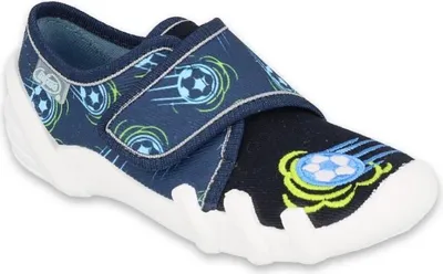 Produktbild von BEFADO Jungen  Hausschuhe Ball Klettverschluss Blau 25