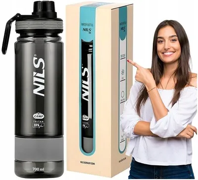 Produktbild von Nils Camp NCD07 Tritan Trinkflasche Grau 700 ml BPA-frei