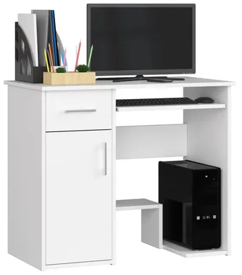 Produktbild von Schreibtisch 90cm mit Tastaturauszug 1 Schublade 1 Tür Computertisch Arbeitstisch