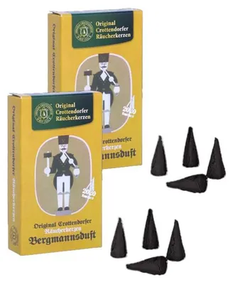 Räucherkegel Bergmannsduft 2er-Set, 28 Stück, M + XL