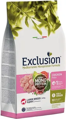 Produktbild von EXCLUSION NGPCL12 PUPPY LARGE Granulat für Welpen großer Rassen – Huhn, 12 kg