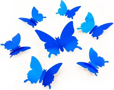 Produktbild von Oblique Unique 3D Schmetterlinge 12er Set Wandtattoo Wandsticker Wanddeko - blau