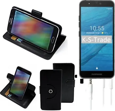 Produktbild von K-S-Trade Handy Hülle Schutz Hülle + Kopfhörer kompatibel mit Fairphone Fairphone 3 Handyhülle Flipcase Smartphone Cover Handy Schutz Tasche