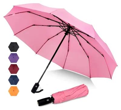Produktbild von Sturmfester Regenschirm – kompakter Taschenschirm mit 114 cm Durchmesser, leicht und windsicher, mit Auf-Zu-Automatik und robustem Fiberglasgestell – für Damen und Herren, Alltag und Reisen