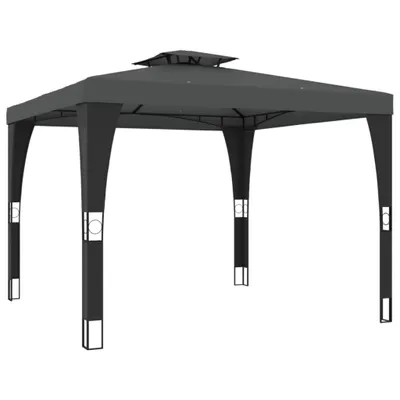 Produktbild von Pavillon mit Doppeldach Anthrazit 2,98x2,98 m Stahl