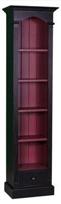 Produktbild von Casa Padrino Landhausstil Regalschrank in Antik Schwarz und Brombeerfarben 50 x 33 x H. 190 cm