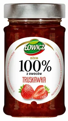 Lowicz 100% Erdbeere-Konfitüre/Marmelade 220g