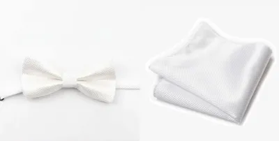 Produktbild von Ankani Kinder Fliege & Einstecktuch Weiß für Anzug