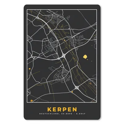 Produktbild von MuchoWow® Mauspad Mousepad Stadtplan - Karte - Kerpen - Gold - Deutschland - Karte 40x60 cm - Mousepads - Maus Mat - Pad - Mausunterlage - Schreibtisch Accesoire