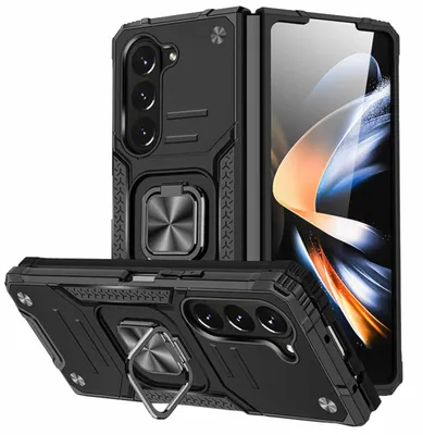 Produktbild von Für Samsung Galaxy Z Fold5 5G Armor Magnet Ring Cover Handy Hülle Tasche Schwarz