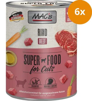 Obrázok produktu pre MAC's 863, Dospelý, Akékoľvek plemeno, Hovädzie mäso, 800 g, Bez obilnín