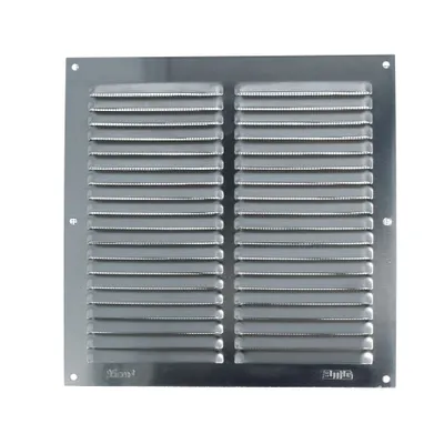 Produktbild von Amig Lüftungsgitter aus Aluminium, mit Moskitonetz, Maße: 200 x 200 mm, Silber