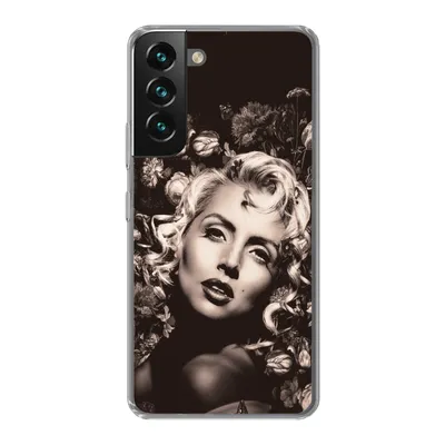 Produktbild von MuchoWow® Handyhülle Schutzhülle Hülle für Samsung Galaxy S22 Frau - Blumen - Schmetterling Silikon Softcase Handy Hülle - Mobiltelefonhülle