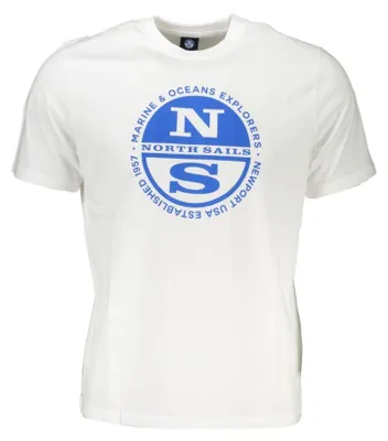 Produktbild von Herren Kurzarm-T-Shirt Weiß mit Rundhals und Logo-Druck