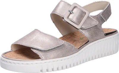 Produktbild von Waldläufer H-Willow 955001-131 bequeme Damen Sandale Wechselfußbett Leder Grau - Damenschuhe Sandale bequem / lose Einlage, Grau, leder (eclis) 