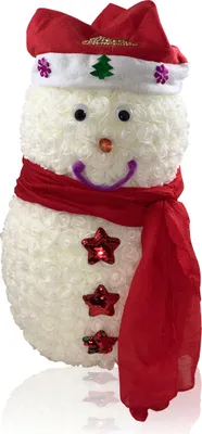 Produktbild von Rosen Schneemann MERRY CHRISTMAS, Schneemann aus Rosen