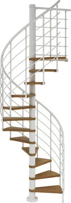 Produktbild von Pertura Spindeltreppe Koralia Eiche Leimholz Ø 140 cm Weiß 11 Stufen 12 Steigungen