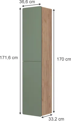 Obrázek produktu pro Vysoké skříňky  Vicco Izan Zelený/zlatý dub 36.6 x 171.6 cm, Model 54415