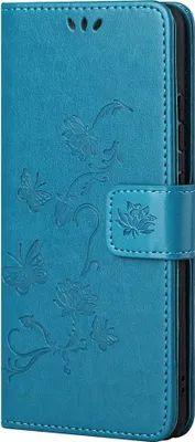 Produktbild von OnePlus Nord 2 Hülle - Coverup Blumen & Schmetterlinge Klapphülle - Blau