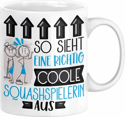 Produktbild von Squashspielerin Geschenk Tasse Geschenkidee für Squashspielerin Geburtstag Weihnachten Spruch So Sieht Eine Richtig Coole Squashspielerin Aus Kaffee-Becher  (Weiß)