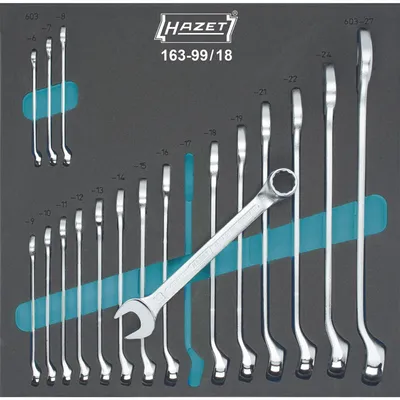Immagine prodotto di Set di chiavi combinate Hazet 163-99/18 - Profilo esagonale doppio esterno - Numero di utensili | 163-99/18